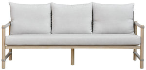 Safavieh Dorianna Aluminum Patio Sofa – Elegant Sand & Beige Design For Ultimate Outdoor Comfort & Style Sand ,Beige 80% Metal,3% Fabric,7% Foam,10% Rope Cpt4005a