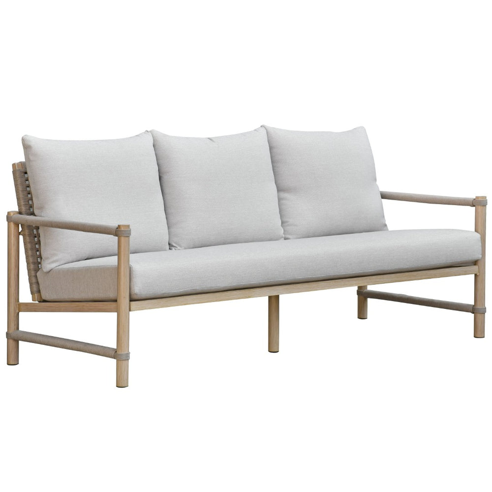 Safavieh DORIANNA Aluminum Patio Sofa - Coastal Style with Plush Cushions & Durable Design for Outdoor Relaxation CPT4005A