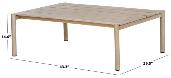 Safavieh Dorianna Aluminum Patio Coffee Table In Sand - Stylish, Durable Design For Your Outdoor Oasis Sand 100% Metal Cpt4006a