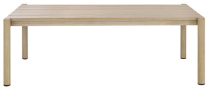 Safavieh DORIANNA Aluminum Patio Coffee Table - Stylish Sand Finish for Modern Outdoor Living & Relaxation CPT4006A