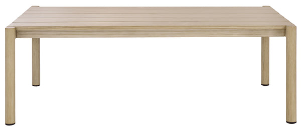 Safavieh DORIANNA Aluminum Patio Coffee Table - Stylish Sand Finish for Modern Outdoor Living & Relaxation CPT4006A