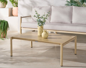 Safavieh DORIANNA Aluminum Patio Coffee Table - Stylish Sand Finish for Modern Outdoor Living & Relaxation CPT4006A