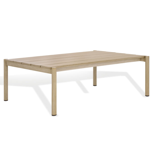 Safavieh DORIANNA Aluminum Patio Coffee Table - Stylish Sand Finish for Modern Outdoor Living & Relaxation CPT4006A