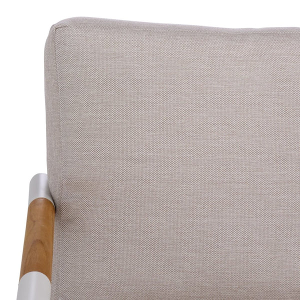 Safavieh CHRYSSA Aluminum and Teak Patio Sofa - Stylish Outdoor Seating in White and Beige for Elegance CPT4008A