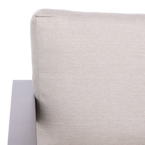 Safavieh DONALDO Outdoor Lounge Chair - Dark Grey Aluminum Frame with Plush Beige Cushions for Relaxation CPT4010A
