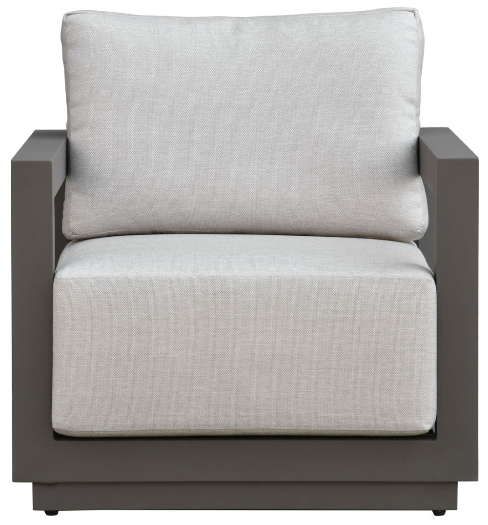 Safavieh Donaldo Aluminum Outdoor Lounge Chair - Stylish Dark Grey Frame & Plush Beige Cushions For Comfort Dark Grey ,Beige 90% Metal,3% Fabric,7% Foam Cpt4010a