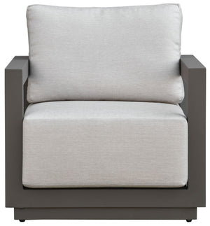 Safavieh Donaldo Aluminum Outdoor Lounge Chair - Stylish Dark Grey Frame & Plush Beige Cushions For Comfort Dark Grey ,Beige 90% Metal,3% Fabric,7% Foam Cpt4010a