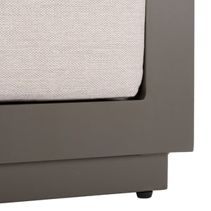Safavieh DONALDO Outdoor Lounge Chair - Dark Grey Aluminum Frame with Plush Beige Cushions for Relaxation CPT4010A