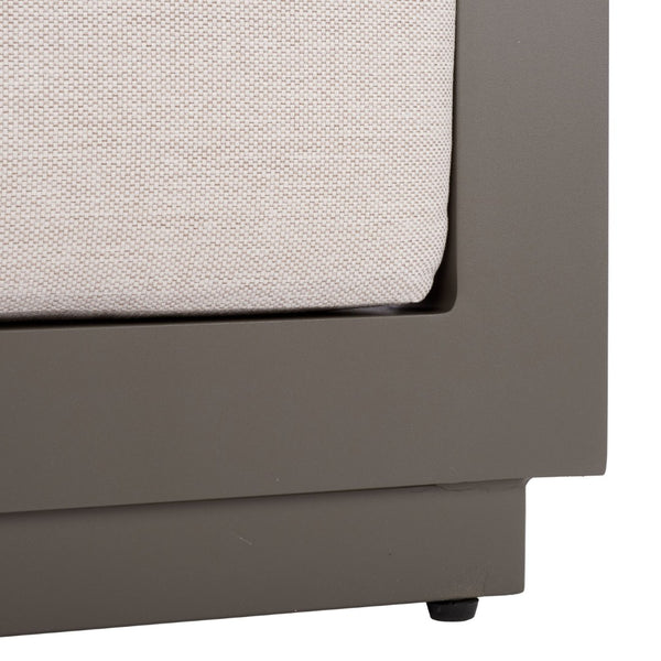 Safavieh DONALDO Outdoor Lounge Chair - Dark Grey Aluminum Frame with Plush Beige Cushions for Relaxation CPT4010A
