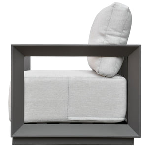 Safavieh Donaldo Aluminum Outdoor Lounge Chair - Stylish Dark Grey Frame & Plush Beige Cushions For Comfort Dark Grey ,Beige 90% Metal,3% Fabric,7% Foam Cpt4010a