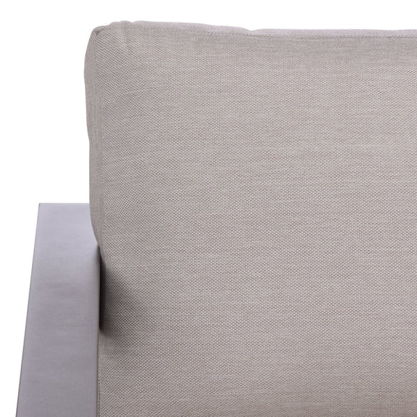 Safavieh DONALDO Aluminum Outdoor Sofa - Stylish Dark Grey Frame with Plush Beige Cushions for Comfort CPT4011A