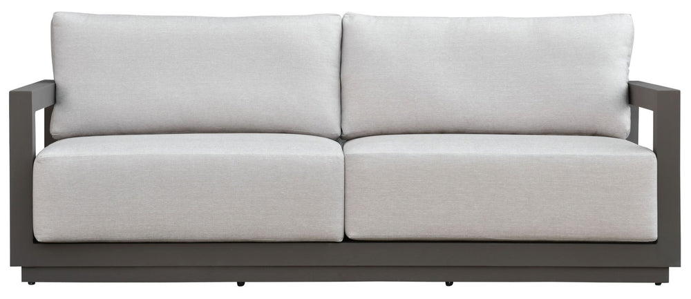 Safavieh Donaldo Aluminum Outdoor Sofa - Stylish Dark Grey Frame With Plush Beige Cushions For Comfort Dark Grey ,Beige 90% Metal,3% Fabric,7% Foam Cpt4011a