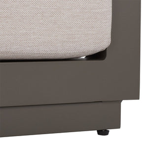 Safavieh DONALDO Aluminum Outdoor Sofa - Stylish Dark Grey Frame with Plush Beige Cushions for Comfort CPT4011A