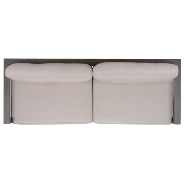 Safavieh DONALDO Aluminum Outdoor Sofa - Stylish Dark Grey Frame with Plush Beige Cushions for Comfort CPT4011A