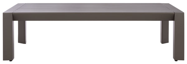 Safavieh DONALDO Aluminum Outdoor Coffee Table – Stylish Dark Grey Design for Patios, Decks & Gardens CPT4012A