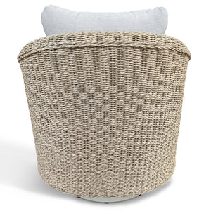 Jilina Swivel Wicker Patio Chair With Plush Outdoor Cushion, Durable Pe Rattan & Powder-Coat Frame