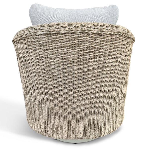 Jilina Swivel Wicker Patio Chair With Plush Outdoor Cushion, Durable Pe Rattan & Powder-Coat Frame