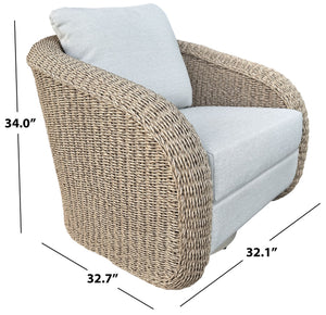 Jilina Swivel Wicker Patio Chair With Plush Outdoor Cushion, Durable Pe Rattan & Powder-Coat Frame