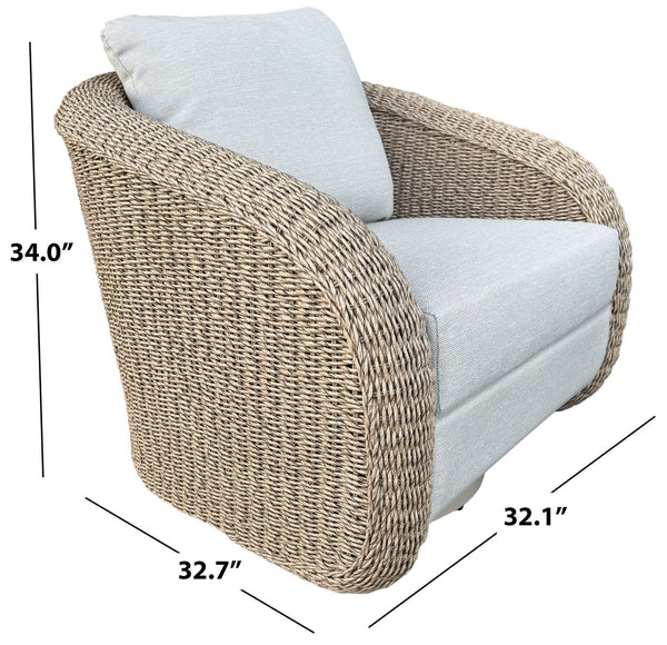 Jilina Swivel Wicker Patio Chair With Plush Outdoor Cushion, Durable Pe Rattan & Powder-Coat Frame