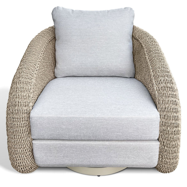 Jilina Swivel Wicker Patio Chair With Plush Outdoor Cushion, Durable Pe Rattan & Powder-Coat Frame