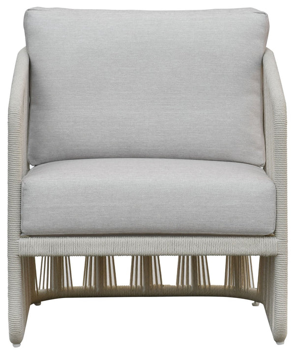 Safavieh Franklyn Stylish Rope And Aluminum Patio Chair For Comfortable Outdoor Relaxation And Elegance White ,Beige 80% Metal,3% Fabric,7% Foam,10% Rope Cpt4014a