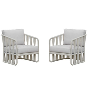 Safavieh Franklyn Stylish Rope And Aluminum Patio Chair For Comfortable Outdoor Relaxation And Elegance White ,Beige 80% Metal,3% Fabric,7% Foam,10% Rope Cpt4014a