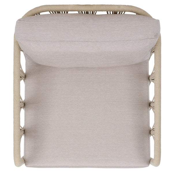 Safavieh FRANKLYN Rope and Aluminum Patio Chair - Modern Outdoor Seating with Plush Comfort and Style White / Beige CPT4014A