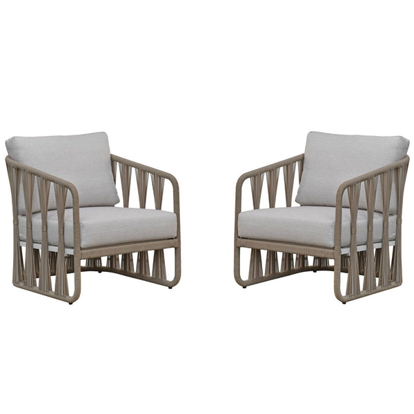 Safavieh Franklyn Stylish Rope And Aluminum Patio Chair For Comfortable Outdoor Relaxation And Elegance Tan ,Beige 80% Metal,3% Fabric,7% Foam,10% Rope Cpt4014b