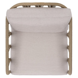 Safavieh FRANKLYN Rope and Aluminum Patio Chair - Modern Outdoor Seating with Plush Comfort and Style Tan / Beige CPT4014B