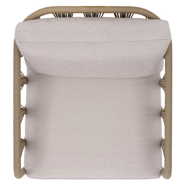 Safavieh FRANKLYN Rope and Aluminum Patio Chair - Modern Outdoor Seating with Plush Comfort and Style Tan / Beige CPT4014B
