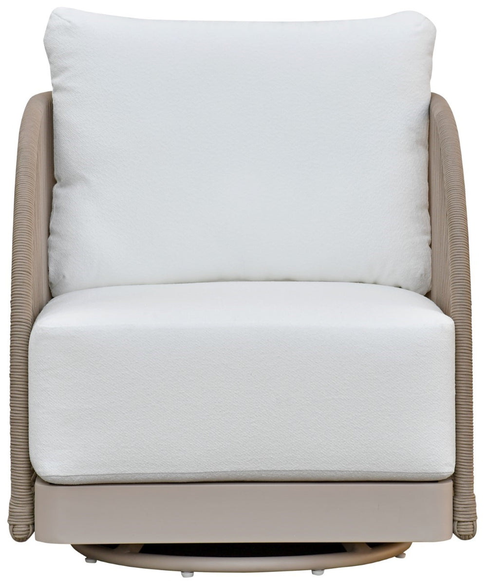 Safavieh Adelandra Swivel Outdoor Chair - Light Grey & White, Stylish Comfort For Your Patio Or Garden Retreat Light Grey ,White 80% Metal,3% Fabric,7% Foam,10% Rope Cpt4015a