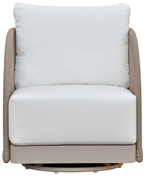 Safavieh Adelandra Swivel Outdoor Chair - Light Grey & White, Stylish Comfort For Your Patio Or Garden Retreat Light Grey ,White 80% Metal,3% Fabric,7% Foam,10% Rope Cpt4015a