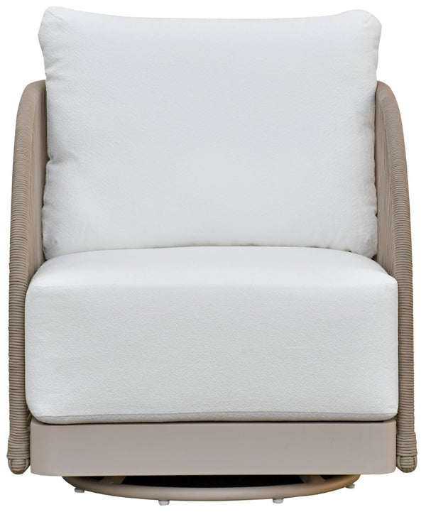 Safavieh Adelandra Swivel Outdoor Chair - Light Grey & White, Stylish Comfort For Your Patio Or Garden Retreat Light Grey ,White 80% Metal,3% Fabric,7% Foam,10% Rope Cpt4015a