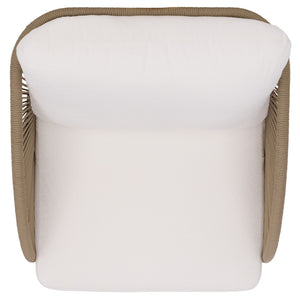 Safavieh ADELANDRA Swivel Outdoor Chair - Stylish Light Grey & White with Cozy Cushions for Patios & Gardens CPT4015A