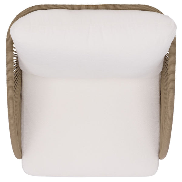 Safavieh ADELANDRA Swivel Outdoor Chair - Stylish Light Grey & White with Cozy Cushions for Patios & Gardens CPT4015A