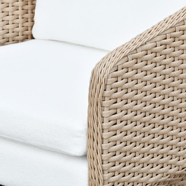 Safavieh GIUSEPPE Rattan Weaving Outdoor Chair – Stylish Natural & White Metal Frame for Comfort & Durability CPT4016A