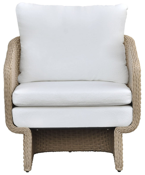 Safavieh Giuseppe Rattan Weaving Outdoor Chair - Stylish Natural & White Design For Ultimate Comfort Outdoors Natural ,White 80% Metal,3% Fabric,7% Foam,10% Pe Rattan Cpt4016a