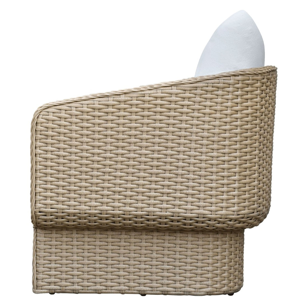 Safavieh GIUSEPPE Rattan Weaving Outdoor Chair – Stylish Natural & White Metal Frame for Comfort & Durability CPT4016A
