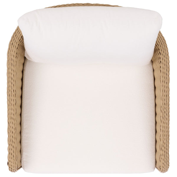 Safavieh GIUSEPPE Rattan Weaving Outdoor Chair – Stylish Natural & White Metal Frame for Comfort & Durability CPT4016A