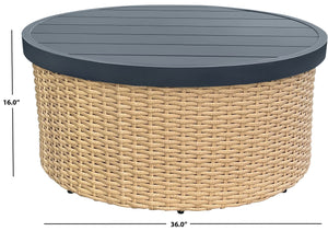 Cleandra Wicker Patio Coffee Table 36" Square — Durable Powder-Coated Frame, Uv-Resistant Rattan Weave