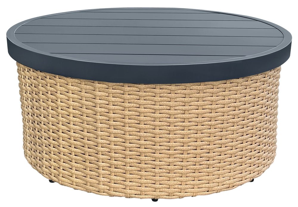 Cleandra Wicker Patio Coffee Table 36" Square — Durable Powder-Coated Frame, Uv-Resistant Rattan Weave