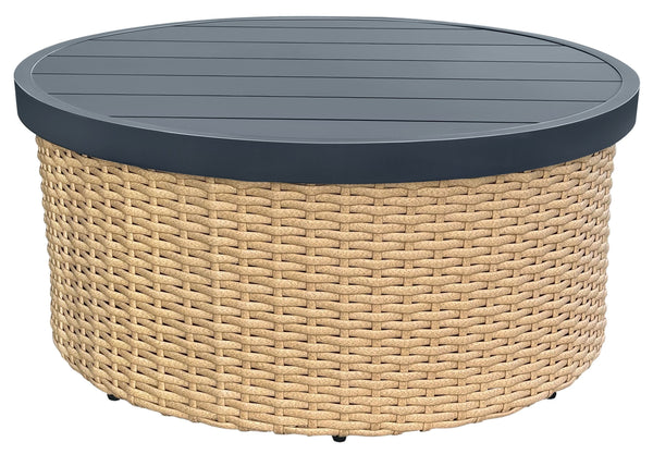 Cleandra Wicker Patio Coffee Table 36" Square — Durable Powder-Coated Frame, Uv-Resistant Rattan Weave