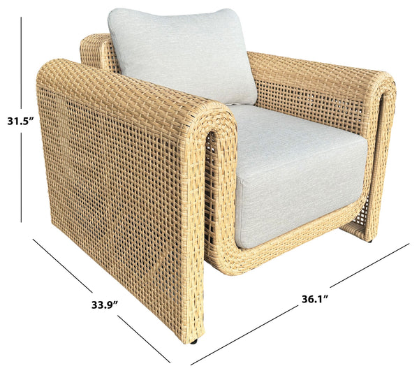 Cleandra Wicker Patio Chair With Durable Powder-Coated Frame, Uv-Resistant Weave & Plush Cushions For Elegant Outdoor Comfort