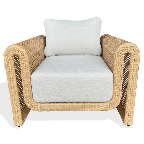 Cleandra Wicker Patio Chair With Durable Powder-Coated Frame, Uv-Resistant Weave & Plush Cushions For Elegant Outdoor Comfort