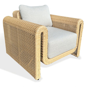 Cleandra Wicker Patio Chair With Durable Powder-Coated Frame, Uv-Resistant Weave & Plush Cushions For Elegant Outdoor Comfort