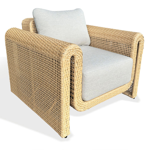 Cleandra Wicker Patio Chair With Durable Powder-Coated Frame, Uv-Resistant Weave & Plush Cushions For Elegant Outdoor Comfort