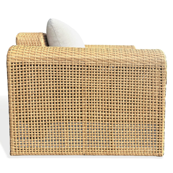 Cleandra Wicker Patio Chair With Durable Powder-Coated Frame, Uv-Resistant Weave & Plush Cushions For Elegant Outdoor Comfort