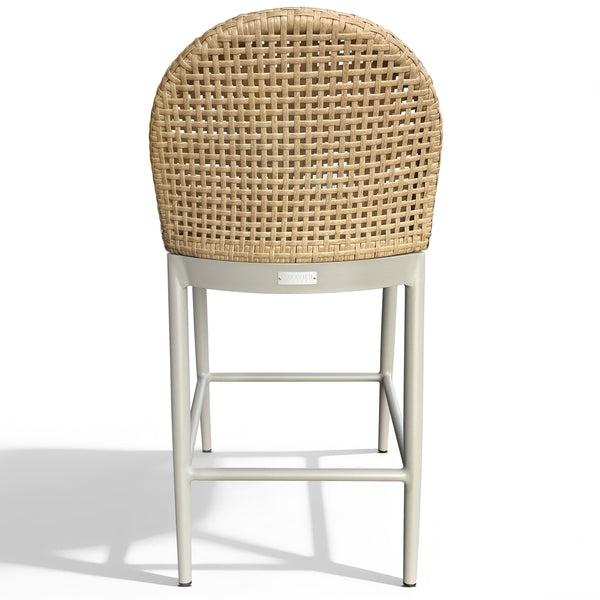 Rosalind Patio Counter Stool With Cushioned Upholstery, Durable Metal Frame & Pe Rattan Weave Finish