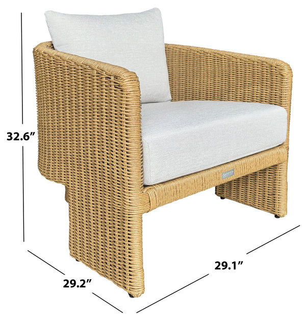 Donya Wicler Patio Chair With Weather‑Resistant Rattan, Cushioned Comfort & Sturdy Metal Frame For Outdoor Living