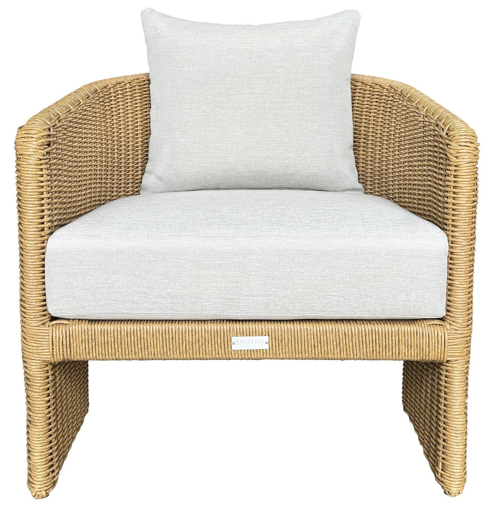 Donya Wicler Patio Chair With Weather‑Resistant Rattan, Cushioned Comfort & Sturdy Metal Frame For Outdoor Living